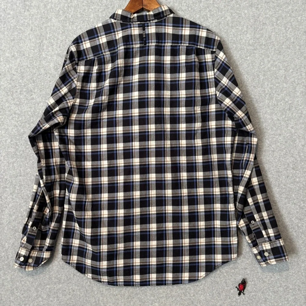 Banana Republic Men's Large Tall Button Down Shirt Plaid Luxe‎ Flannel Slim Fit